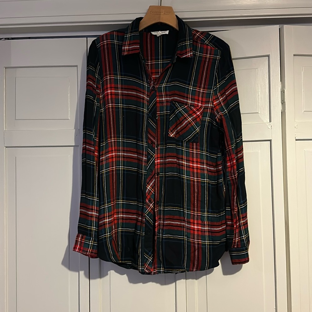 Plaid button-down